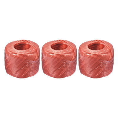 Harfington Polyester Nylon Plastic Rope Twine Household Bundled for Packing ,150m Red 3Pcs