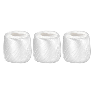 Harfington Polyester Nylon Plastic Rope Twine Bundled for Packing ,150m White 3Pcs