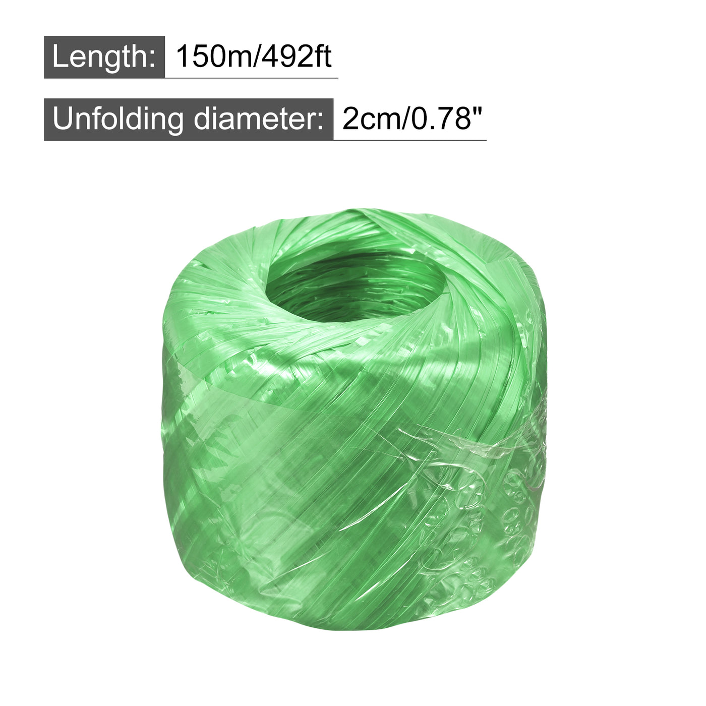 Harfington Polyester Nylon Plastic Rope Twine Bundled for Packing ,150m Green 2Pcs