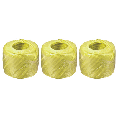 Harfington Polyester Nylon Plastic Rope Twine Bundled for Packing ,150m Yellow 3Pcs