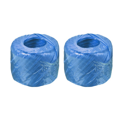 Harfington Polyester Nylon Plastic Rope Twine Household Bundled for Packing ,150m Blue 2Pcs