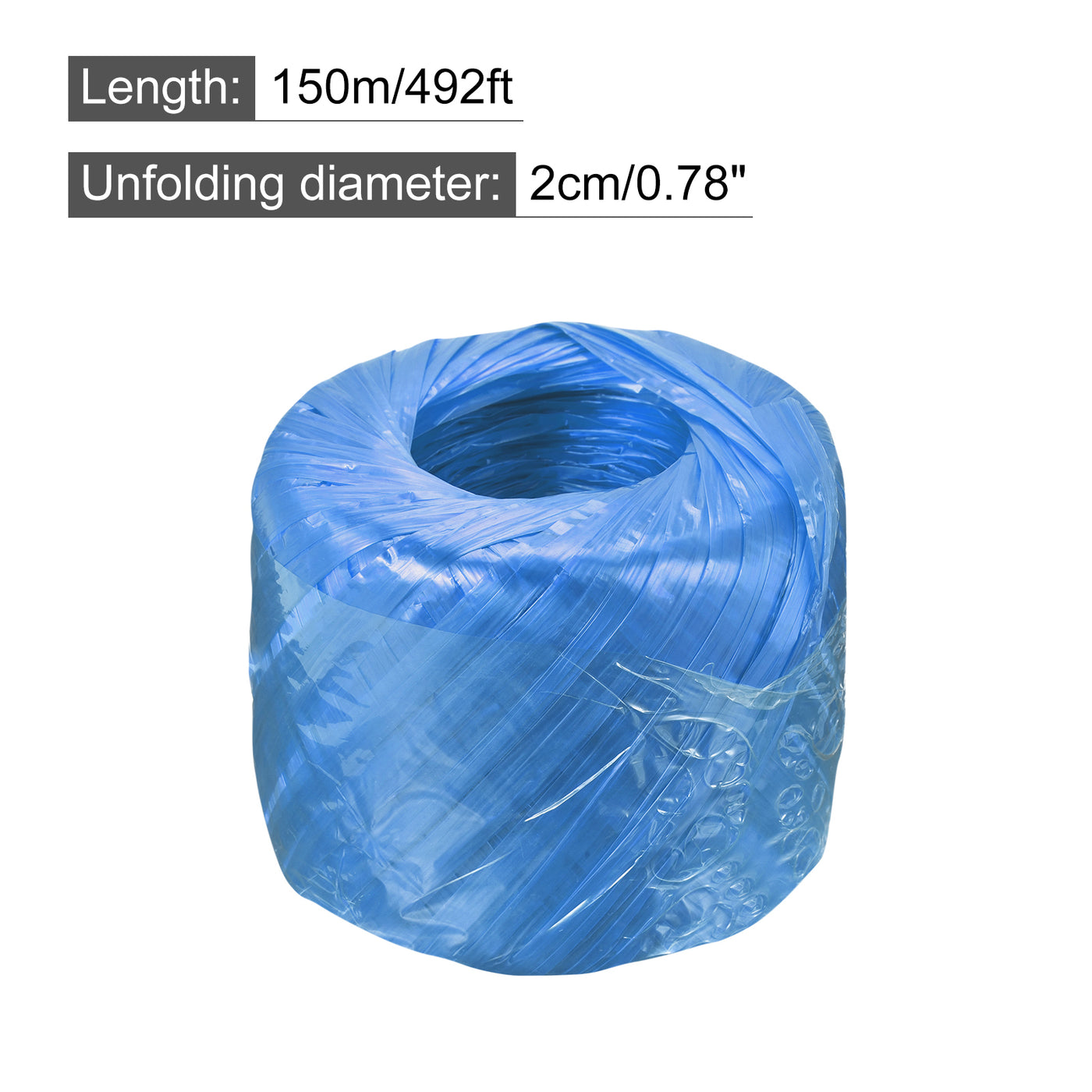 Harfington Polyester Nylon Plastic Rope Twine Household Bundled for Packing ,150m Blue 3Pcs