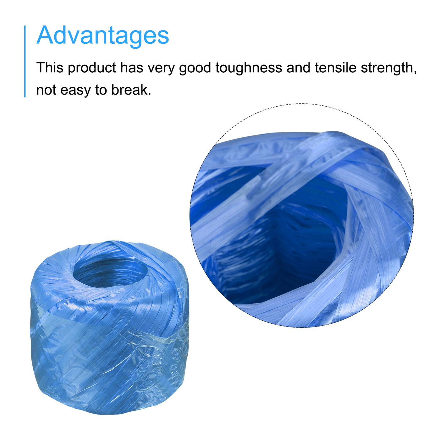 Harfington Polyester Nylon Plastic Rope Twine Household Bundled for Packing ,150m Blue 3Pcs