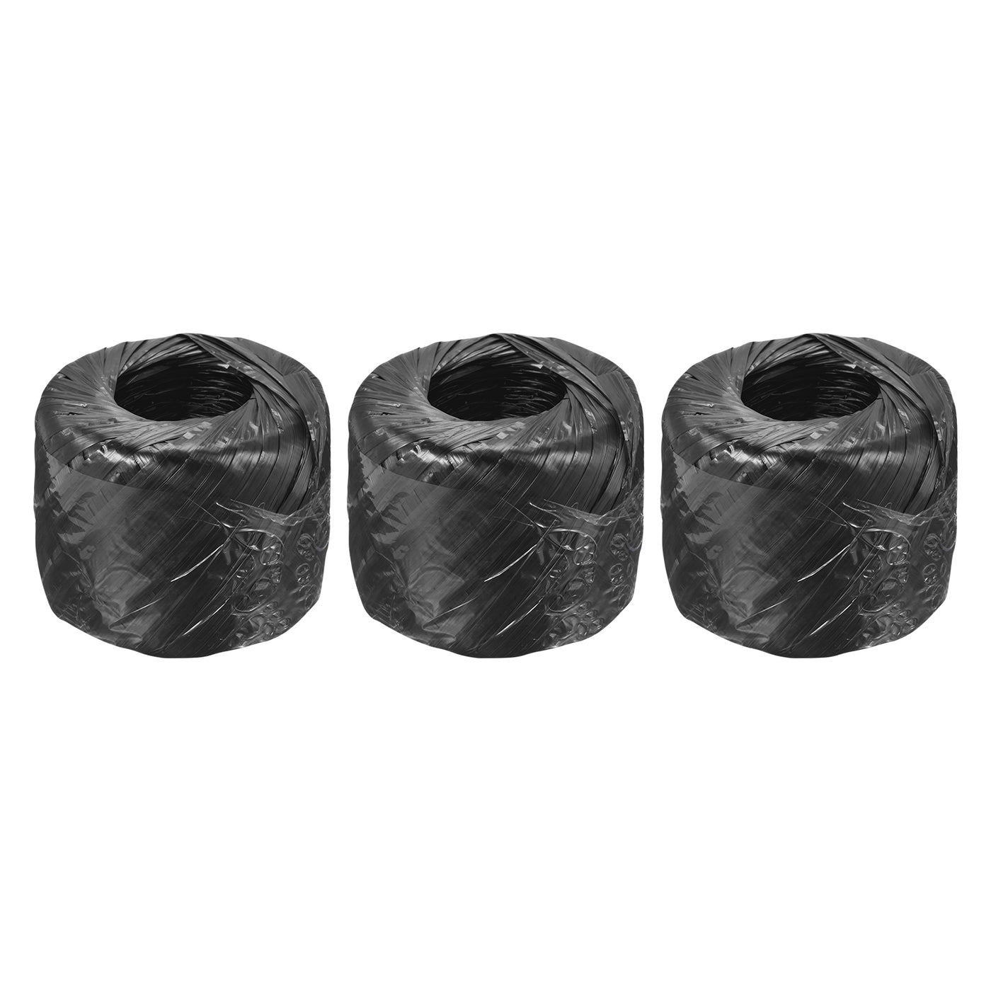 Harfington Polyester Nylon Plastic Rope Twine Bundled for Packing ,150m Black 3Pcs