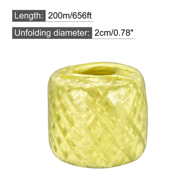 Harfington Polyester Nylon Plastic Rope Twine Bundled for Packing ,200m Yellow 1Pcs