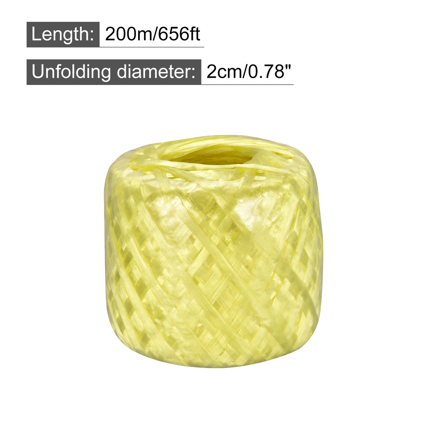 Harfington Polyester Nylon Plastic Rope Twine Bundled for Packing ,200m Yellow 2Pcs