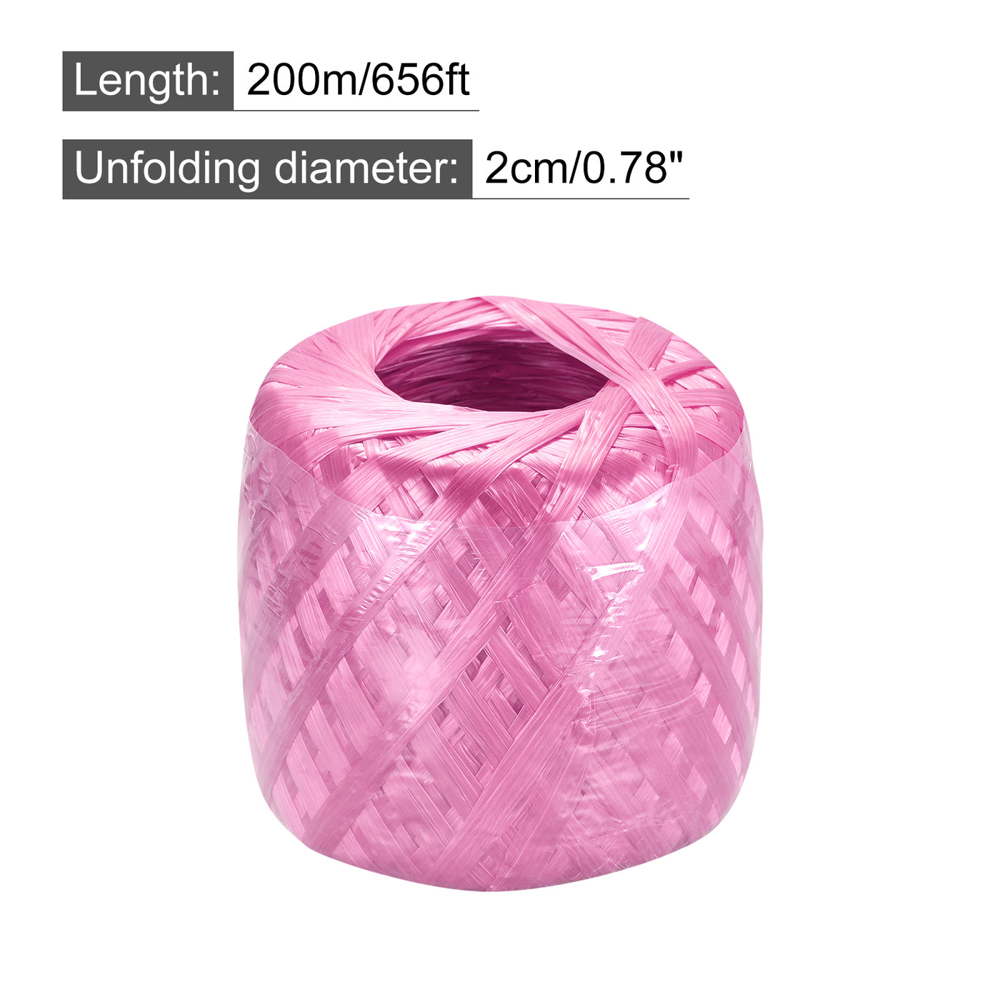 Harfington Polyester Nylon Plastic Rope Twine Household Bundled for Packing ,200m Pink 1Pcs