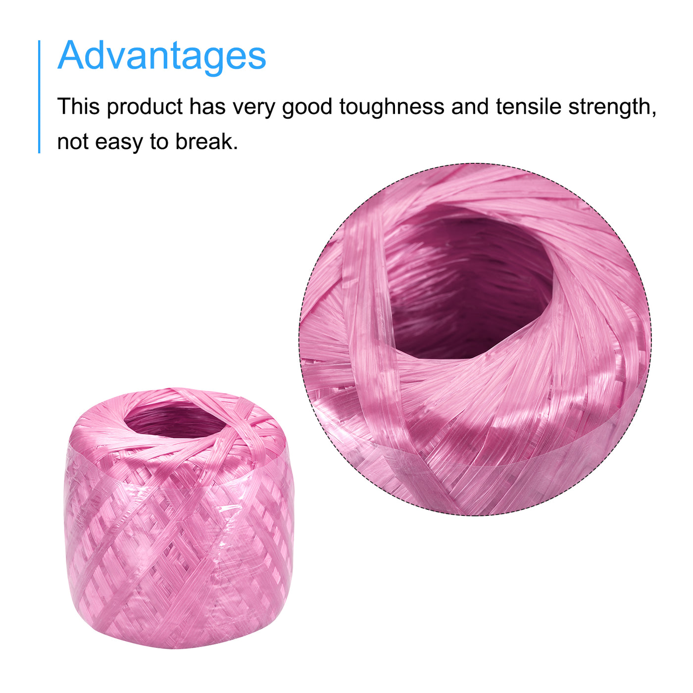 Harfington Polyester Nylon Plastic Rope Twine Household Bundled for Packing ,200m Pink 1Pcs