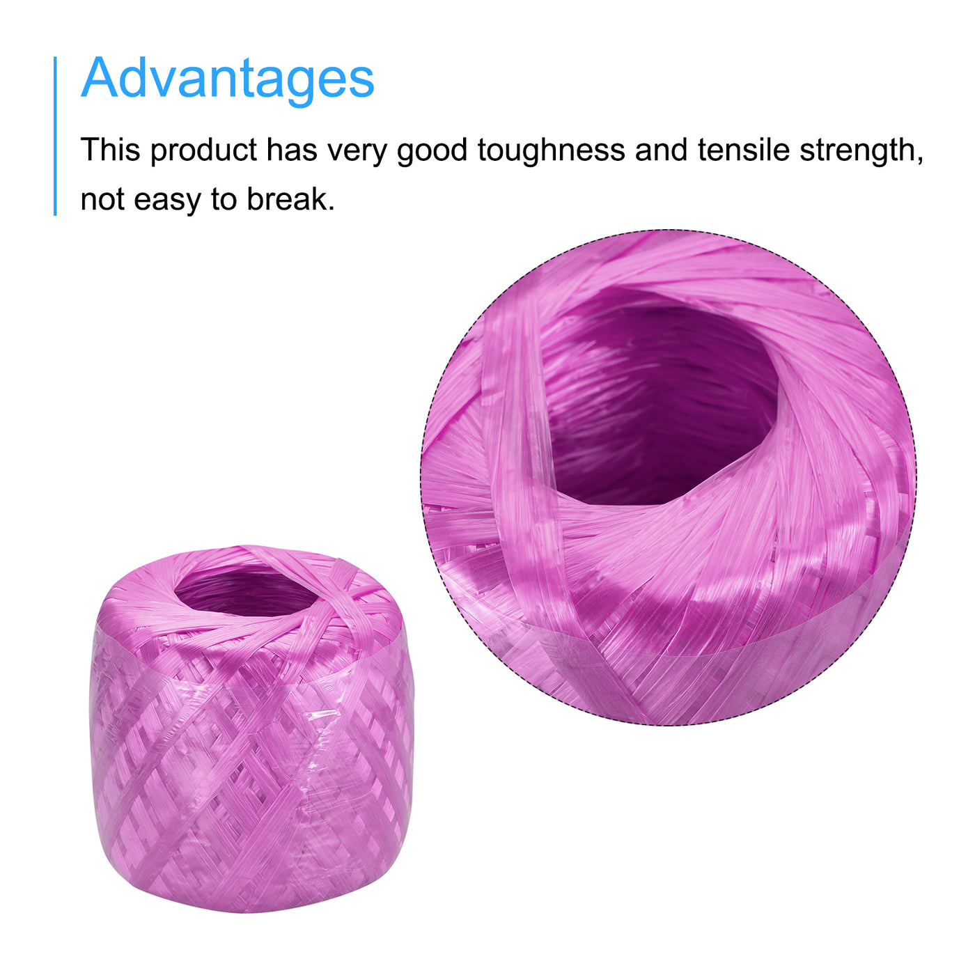 Harfington Polyester Nylon Plastic Rope Twine Bundled for Packing ,200m Purple 2Pcs