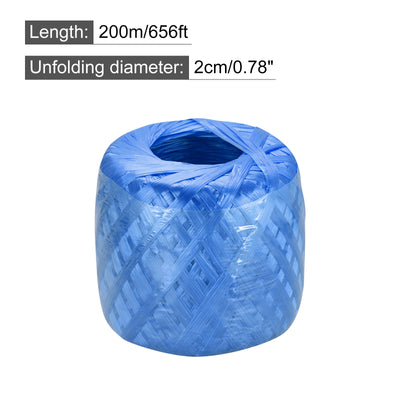 Harfington Polyester Nylon Plastic Rope Twine Household Bundled for Packing ,200m Blue 1Pcs