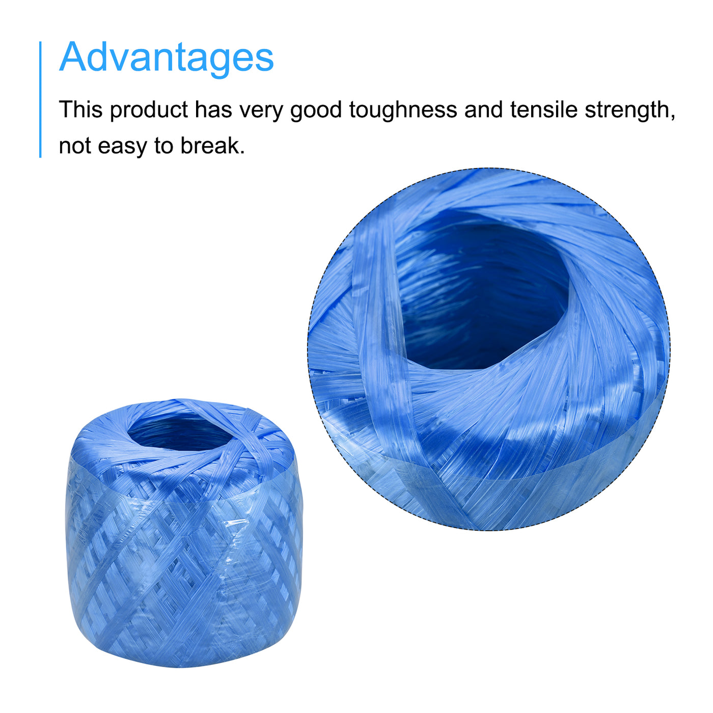 Harfington Polyester Nylon Plastic Rope Twine Household Bundled for Packing ,200m Blue 1Pcs