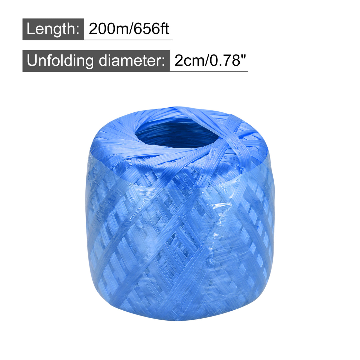 Harfington Polyester Nylon Plastic Rope Twine Household Bundled for Packing ,200m Blue 2Pcs