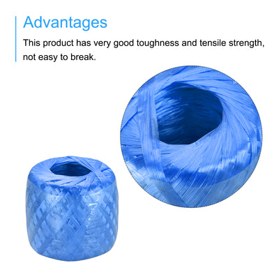 Harfington Polyester Nylon Plastic Rope Twine Household Bundled for Packing ,200m Blue 2Pcs