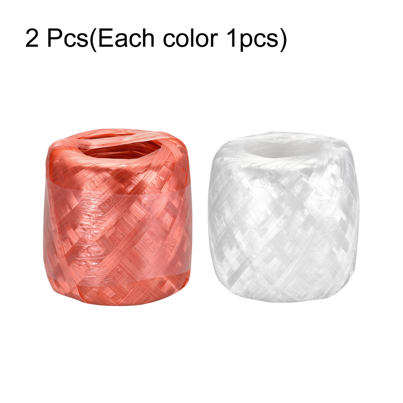 Harfington Polyester Nylon Plastic Rope Twine Bundled for Packing ,250m Red,White 2Pcs