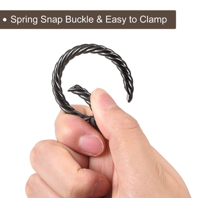Harfington Uxcell Spring O Ring Buckles Clips, 5Pcs 42mm Spring Snap Clip Hook for DIY Bag, Black