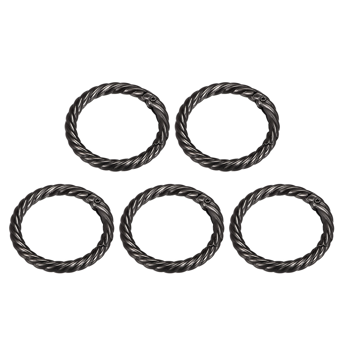 uxcell Uxcell Spring O Ring Buckles Clips, 5Pcs 42mm Spring Snap Clip Hook for DIY Bag, Black