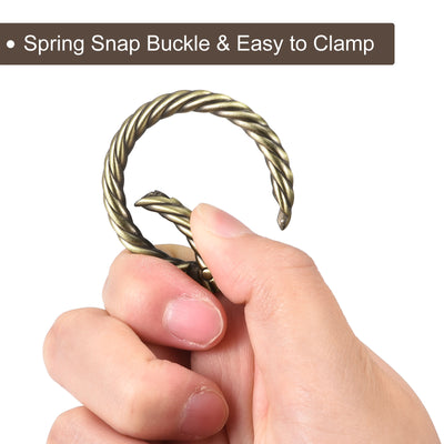 Harfington Uxcell Spring O Ring Buckles Clips, 5Pcs 42mm Spring Snap Clip Hook for DIY Bag, Bronze