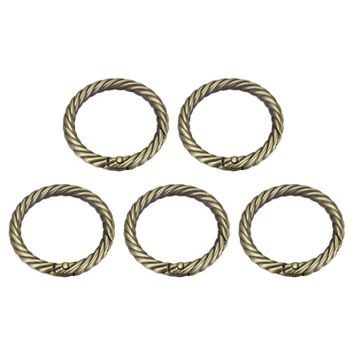 Harfington Uxcell Spring O Ring Buckles Clips, 5Pcs 42mm Spring Snap Clip Hook for DIY Bag, Bronze