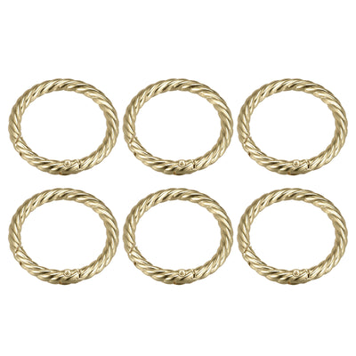 Harfington Uxcell Spring O Ring Buckles Clips, 6Pcs 42mm Spring Snap Clip Hook for DIY Bag, Gold