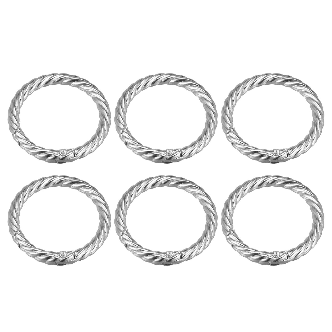 uxcell Uxcell Spring O Ring Buckles Clips, 6Pcs 42mm Spring Snap Clip Hook for DIY Bag, Silver