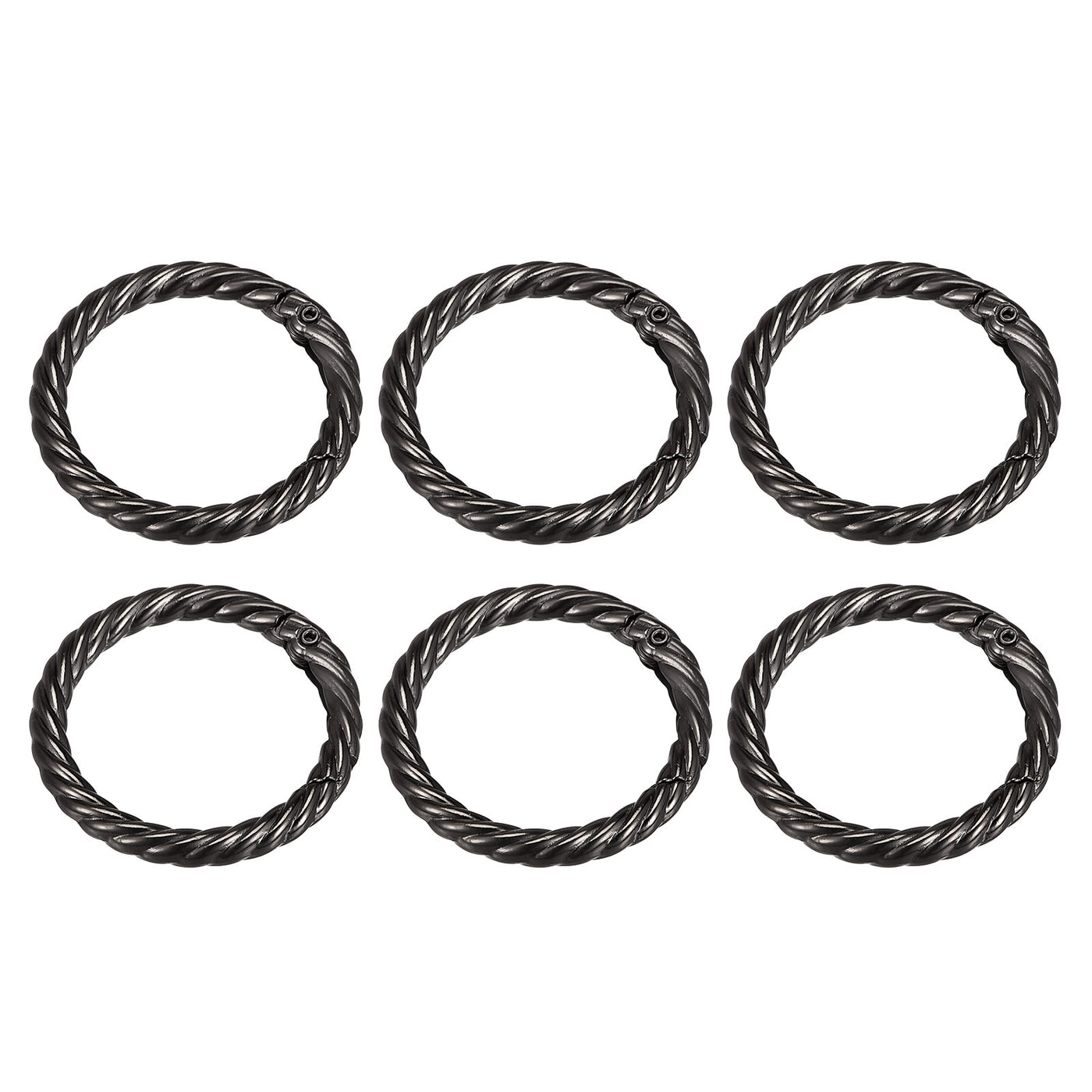 uxcell Uxcell Spring O Ring Buckles Clips, 6Pcs 42mm Spring Snap Clip Hook for DIY Bag, Black