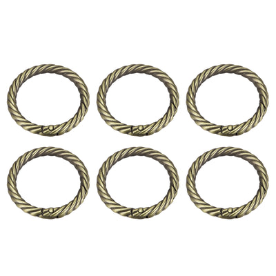 Harfington Uxcell Spring O Ring Buckles Clips, 6Pcs 42mm Spring Snap Clip Hook for DIY Bag, Bronze