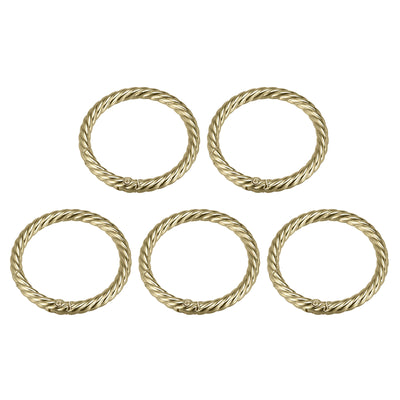 Harfington Uxcell Spring O Ring Buckles Clips, 5Pcs 47mm Spring Snap Clip Hook for DIY Bag, Gold