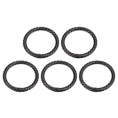 Harfington Uxcell Spring O Ring Buckles Clips, 5Pcs 47mm Spring Snap Clip Hook for DIY Bag, Black