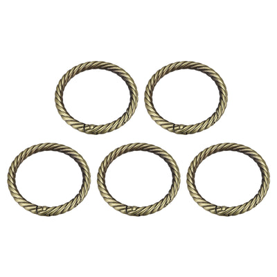 Harfington Uxcell Spring O Ring Buckles Clips, 5Pcs 47mm Spring Snap Clip Hook for DIY Bag, Bronze