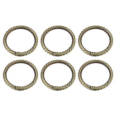 Harfington Uxcell Spring O Ring Buckles Clips, 6Pcs 47mm Spring Snap Clip Hook for DIY Bag, Bronze