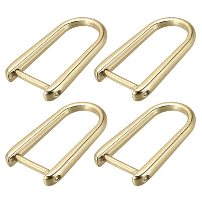 Harfington Uxcell D-Rings Screw in Shackle, 4Pcs 45mm Horseshoe U Shape D Ring for Bag DIY, Gold