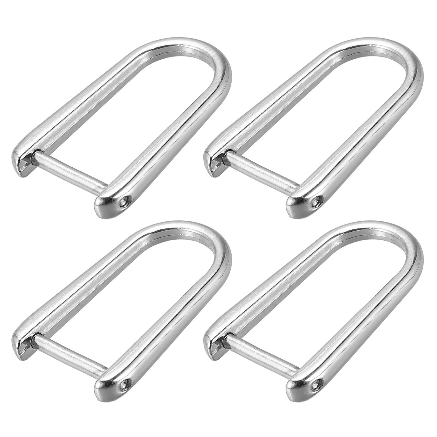 uxcell Uxcell D-Rings Screw in Shackle, 4Pcs 45mm Horseshoe U Shape D Ring for Bag DIY, Silver