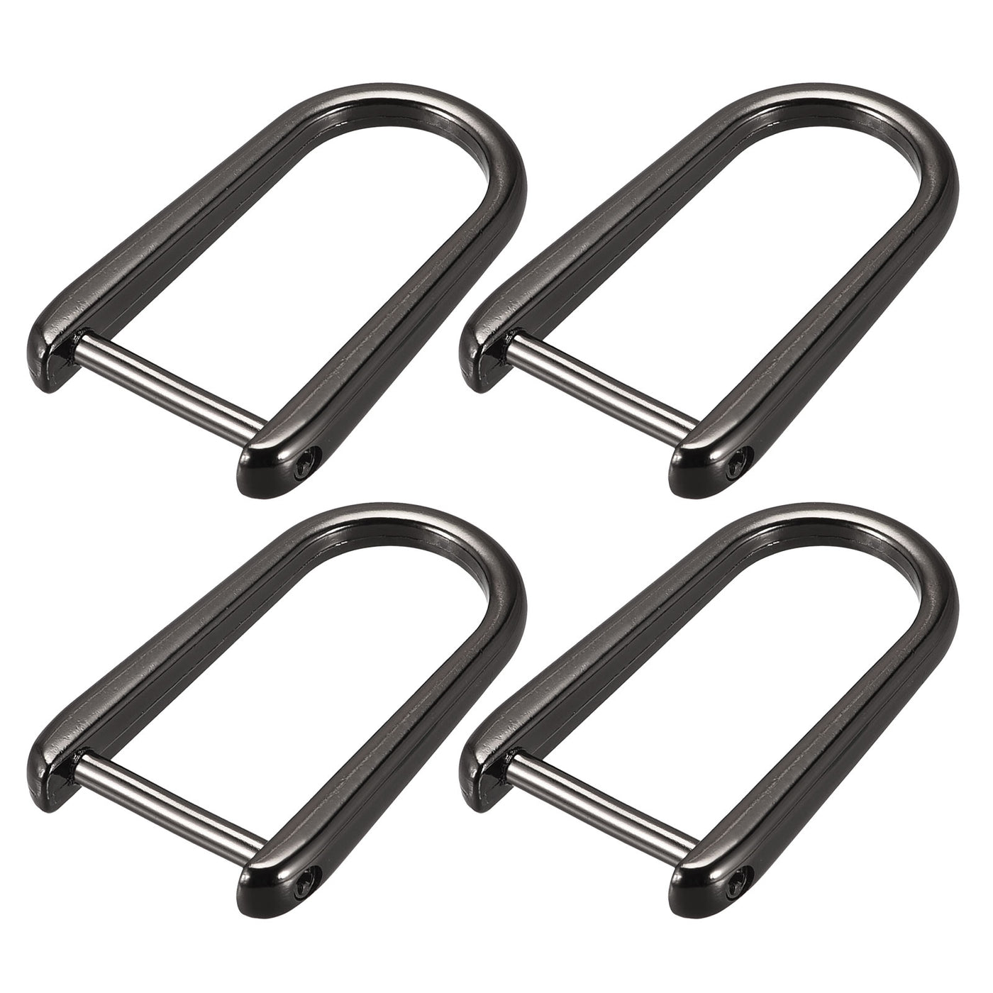 uxcell Uxcell D-Rings Screw in Shackle, 4Pcs 45mm Horseshoe U Shape D Ring for Bag DIY, Black