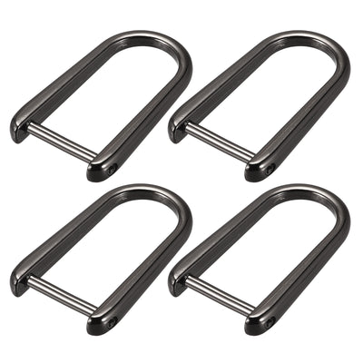 Harfington Uxcell D-Rings Screw in Shackle, 4Pcs 45mm Horseshoe U Shape D Ring for Bag DIY, Black