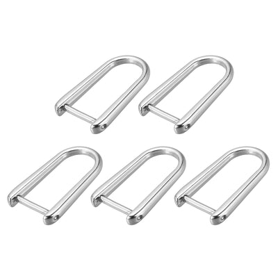 Harfington Uxcell D-Rings Screw in Shackle, 5Pcs 45mm Horseshoe U Shape D Ring for Bag DIY, Silver