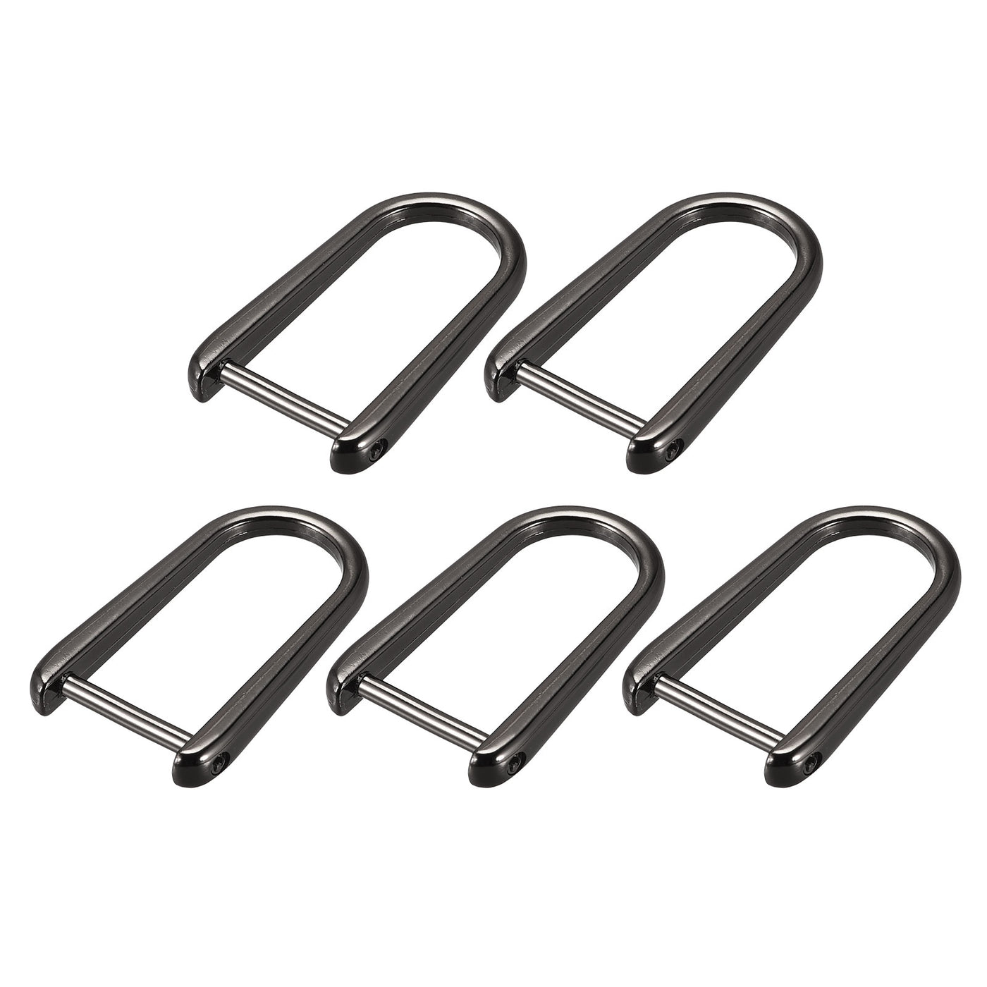 uxcell Uxcell D-Rings Screw in Shackle, 5Pcs 45mm Horseshoe U Shape D Ring for Bag DIY, Black