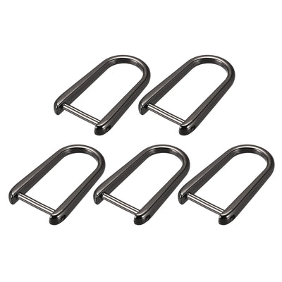 Harfington Uxcell D-Rings Screw in Shackle, 5Pcs 45mm Horseshoe U Shape D Ring for Bag DIY, Black