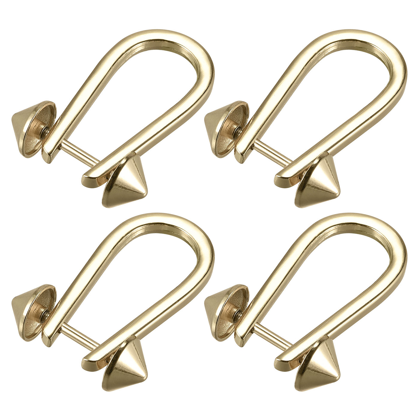 uxcell Uxcell D-Rings Screw in Shackle, 4Pcs 50mm Horseshoe U Shape D Ring for Bags DIY, Gold