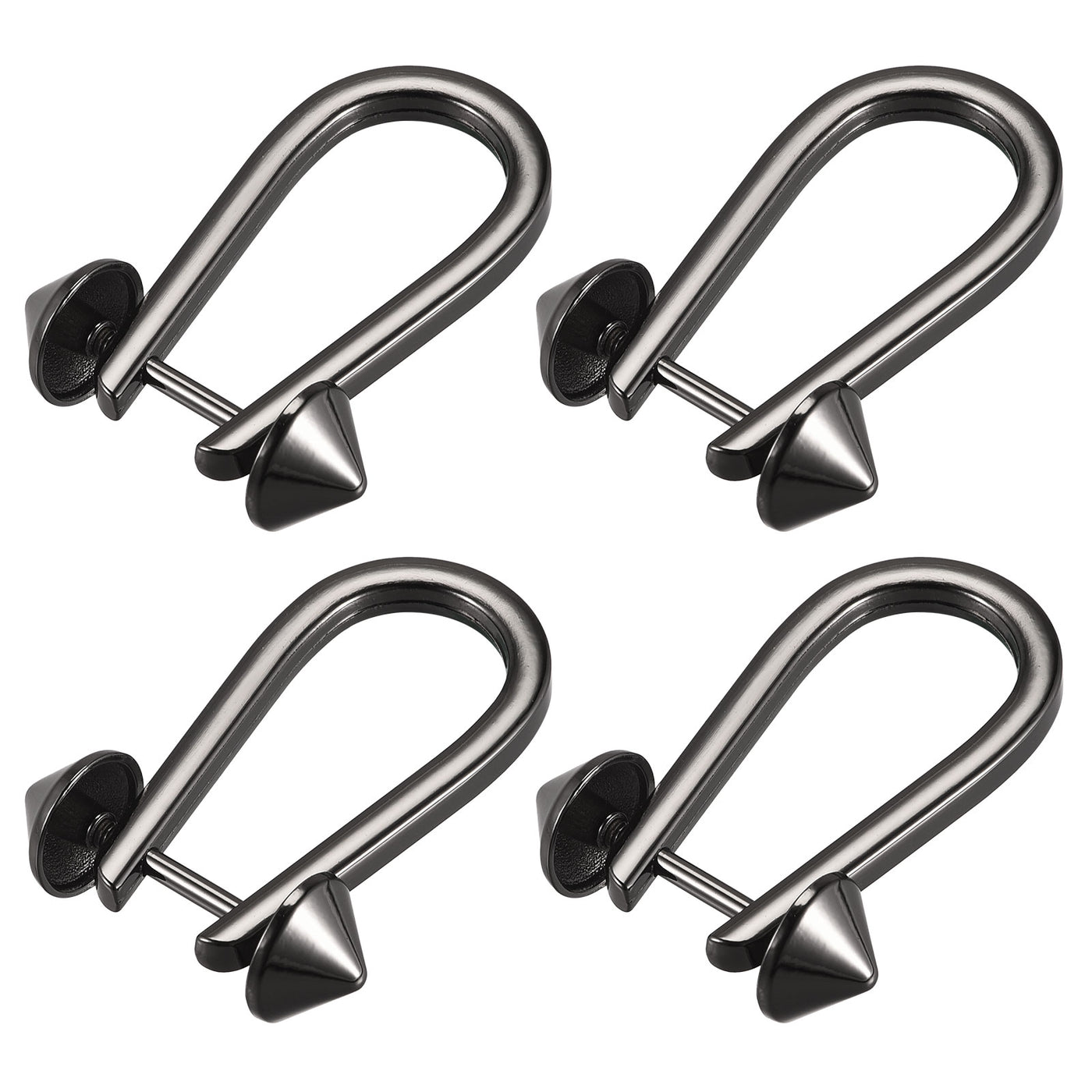 uxcell Uxcell D-Rings Screw in Shackle, 4Pcs 50mm Horseshoe U Shape D Ring for Bags DIY, Black