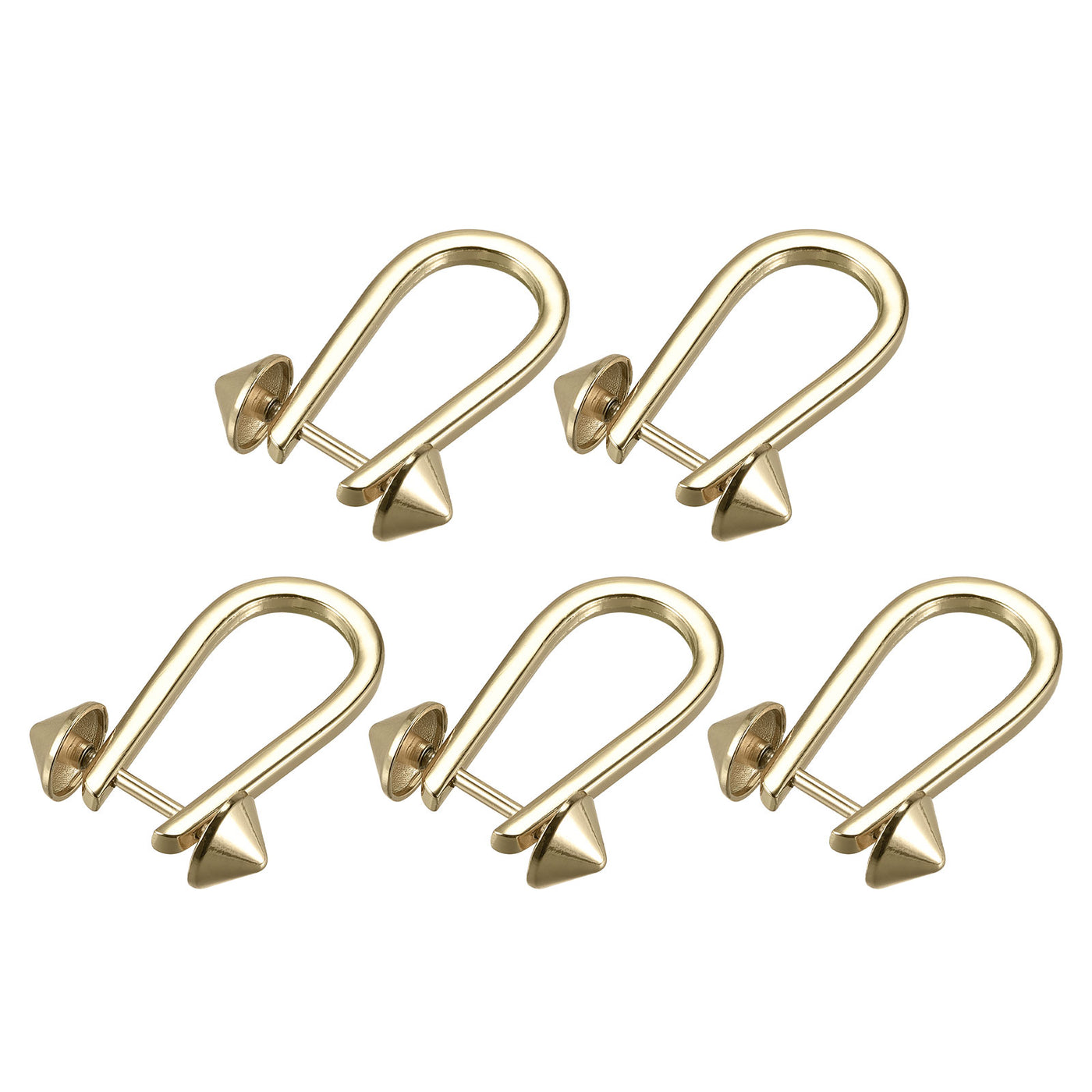 uxcell Uxcell D-Rings Screw in Shackle, 5Pcs 50mm Horseshoe U Shape D Ring for Bags DIY, Gold