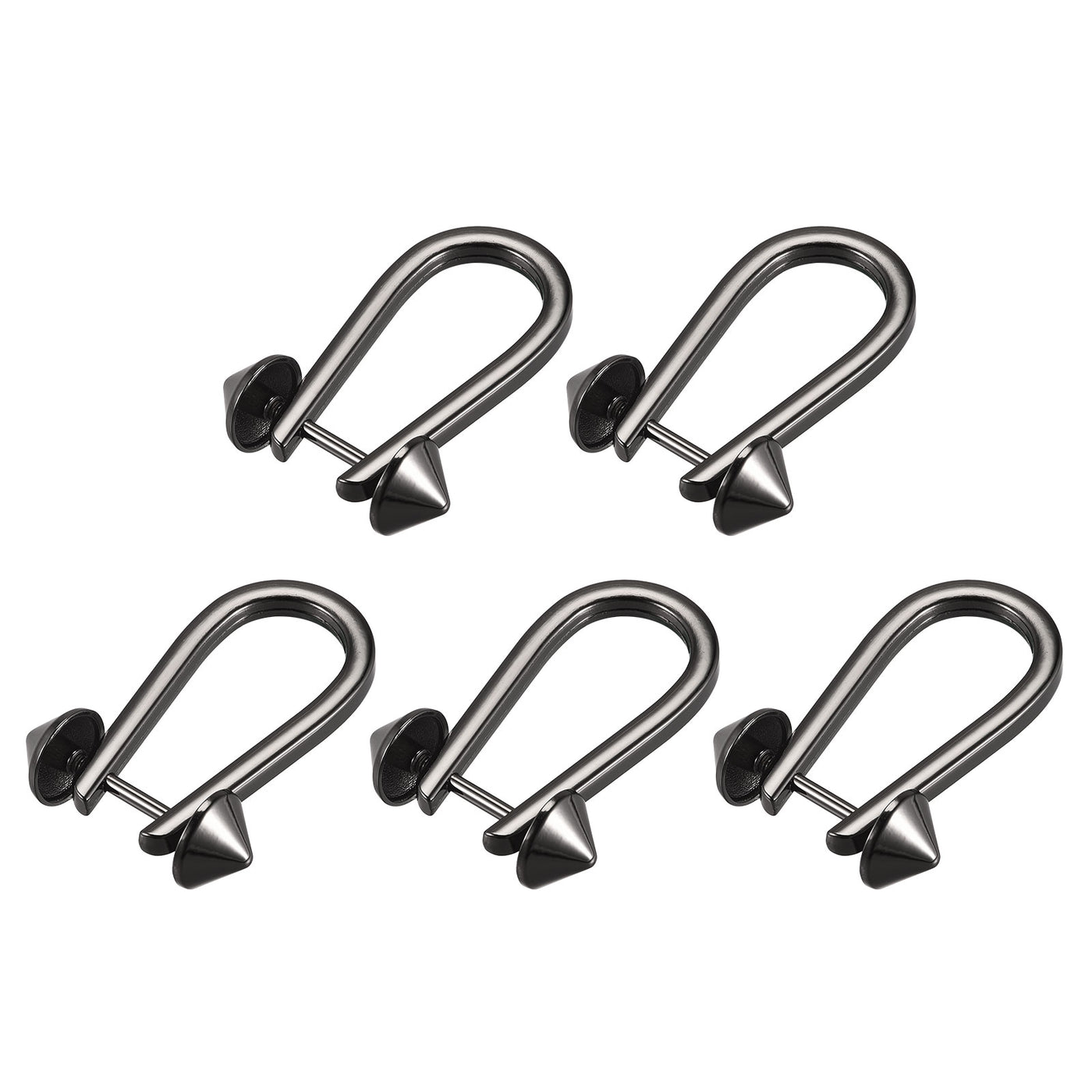 uxcell Uxcell D-Rings Screw in Shackle, 5Pcs 50mm Horseshoe U Shape D Ring for Bags DIY, Black