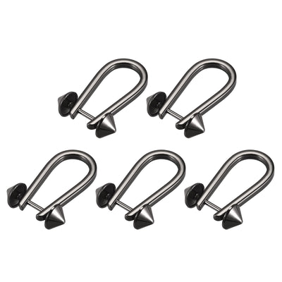 Harfington Uxcell D-Rings Screw in Shackle, 5Pcs 50mm Horseshoe U Shape D Ring for Bags DIY, Black