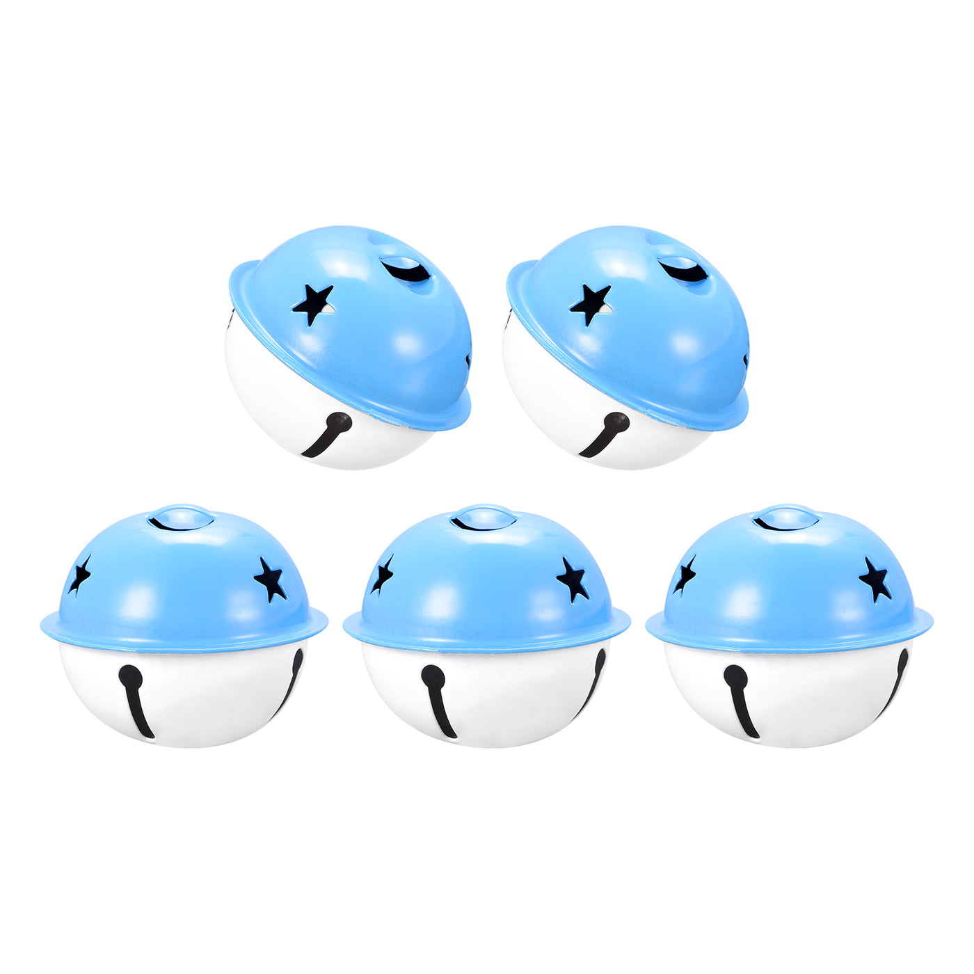 uxcell Uxcell Jingle Bells, 40mm 5pcs Craft Bells with Star Cutouts for DIY, White/Blue