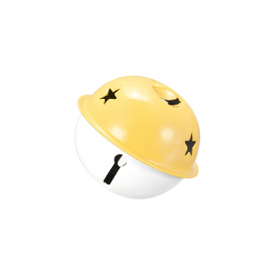 Harfington Uxcell Jingle Bells, 40mm 5pcs Craft Bells with Star Cutouts for DIY, Yellow/White