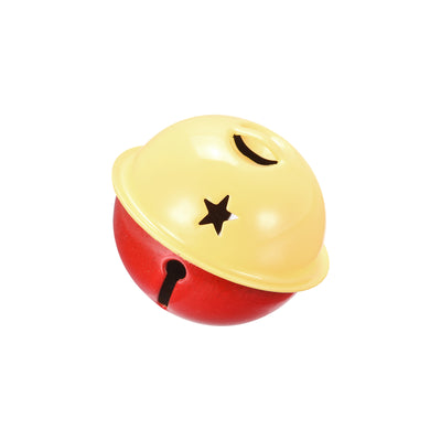 Harfington Uxcell Jingle Bells, 40mm 5pcs Craft Bells with Star Cutouts for DIY, Yellow/Red