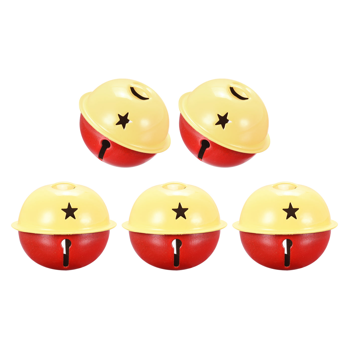 uxcell Uxcell Jingle Bells, 40mm 5pcs Craft Bells with Star Cutouts for DIY, Yellow/Red