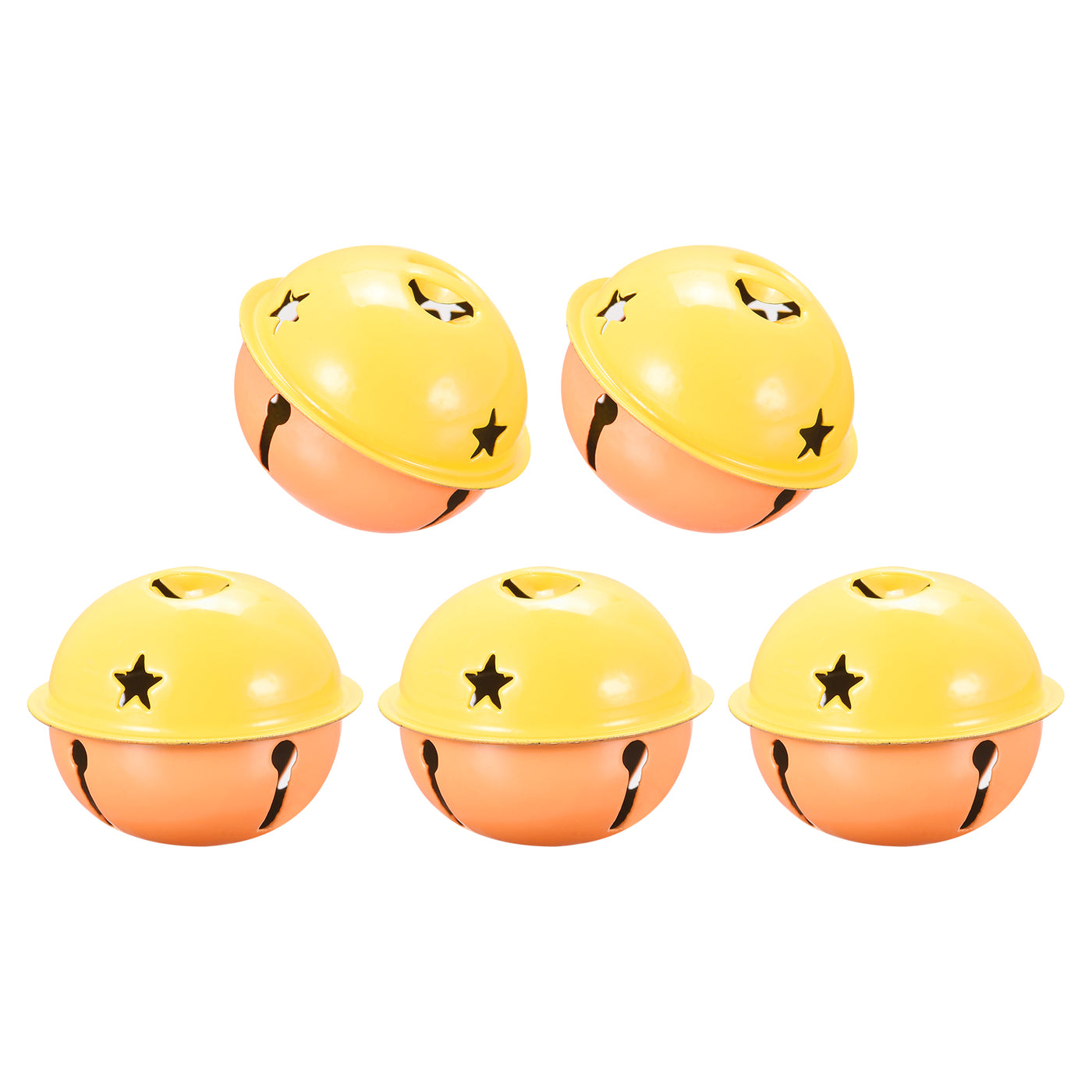 uxcell Uxcell Jingle Bells, 40mm 5pcs Craft Bells with Star Cutouts for DIY, Yellow/Orange