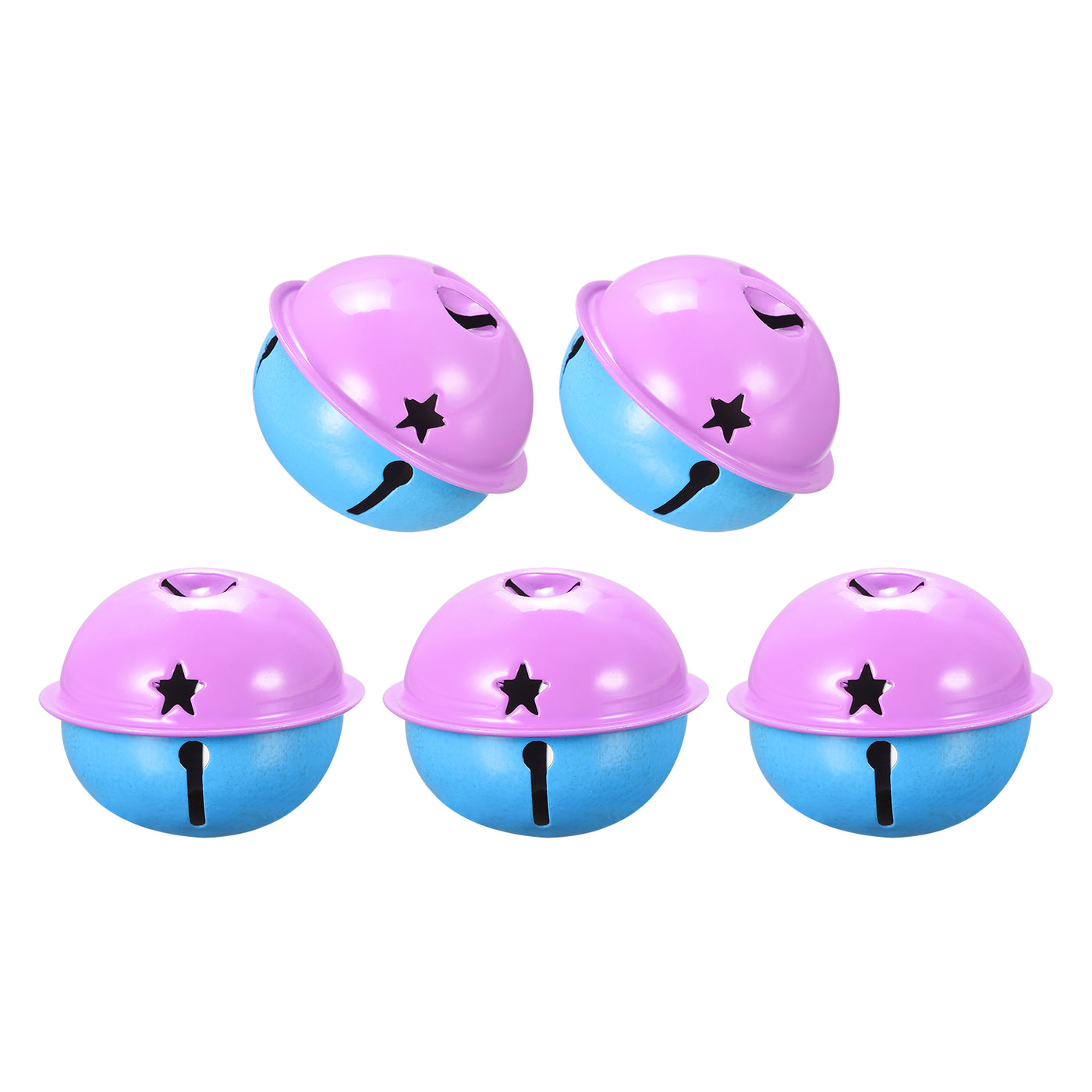 uxcell Uxcell Jingle Bells, 40mm 5pcs Craft Bells with Star Cutouts for DIY, Purple/Blue