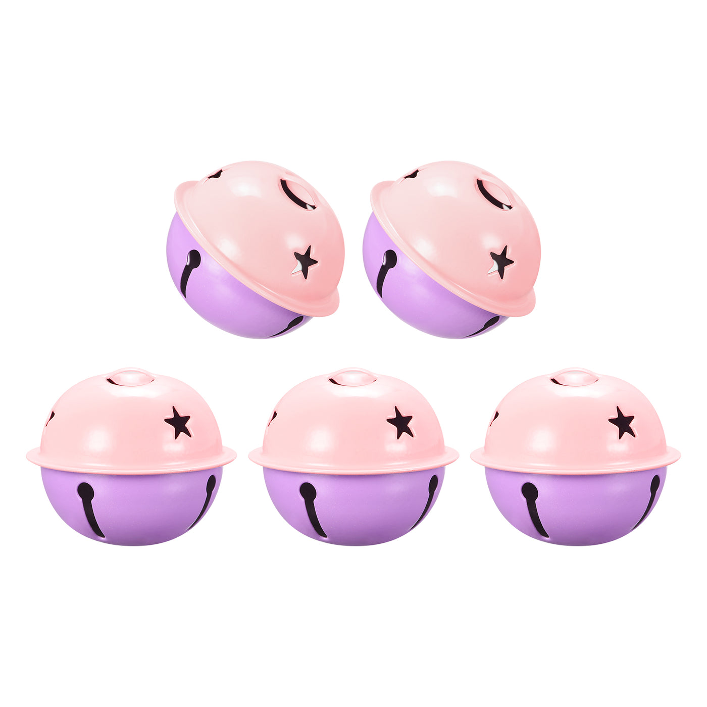 uxcell Uxcell Jingle Bells, 40mm 5pcs Craft Bells with Star Cutouts for DIY, Purple/Pink