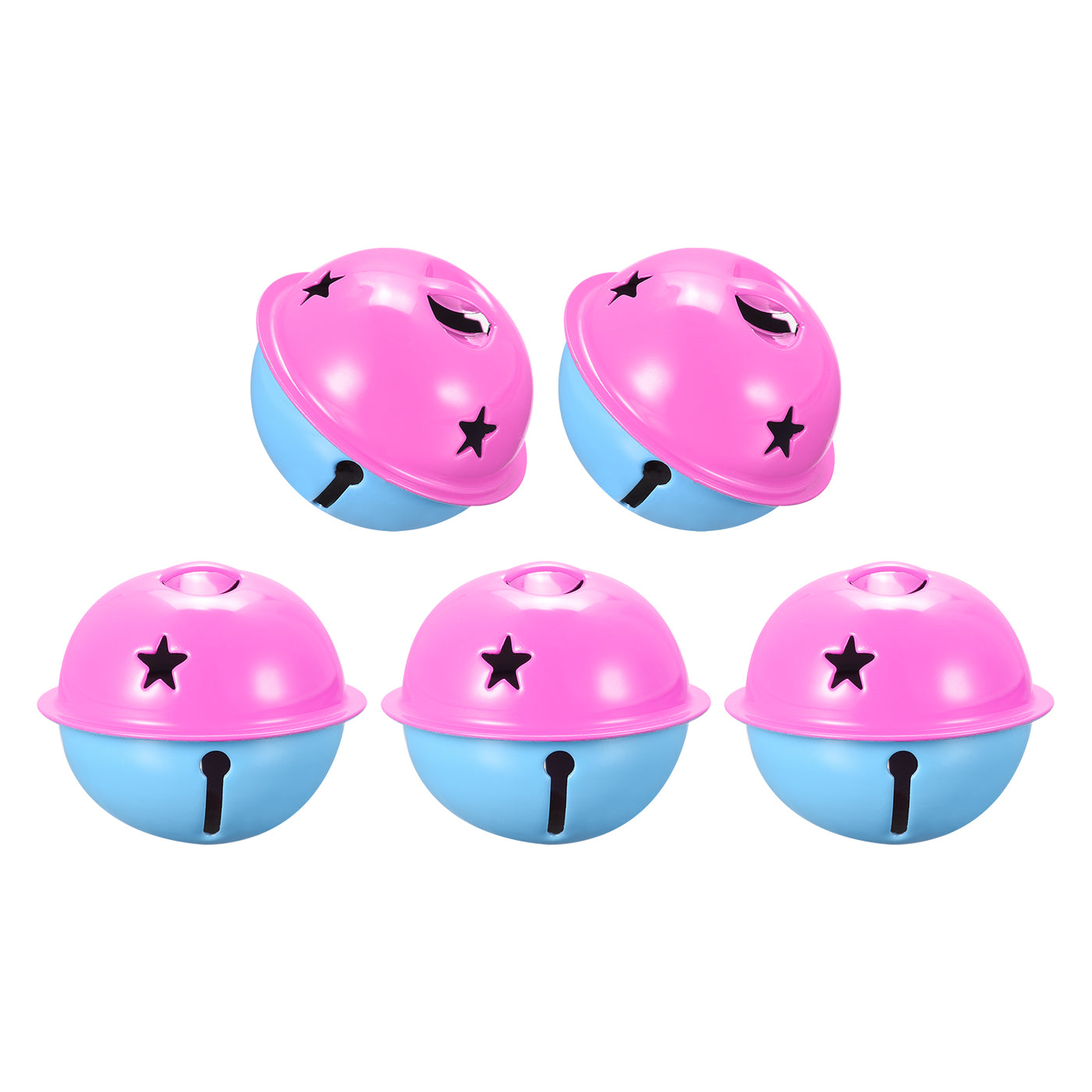 uxcell Uxcell Jingle Bells, 40mm 5pcs Craft Bells with Star Cutouts for DIY, Blue/Rose